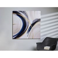 lienzo  abstr azul y blanco 50 oleo con oro 100x3x100cm