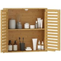 mueble de bano suspendido de bambu r 60 x 20 x 60 cm r color madera