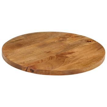 Tablero De Mesa | Tablero Escritorio Redondo Madera Maciza De Mango Ø 60x2,5 Cm