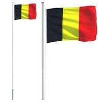mastil y bandera de belgica aluminio 608 m vidaxl