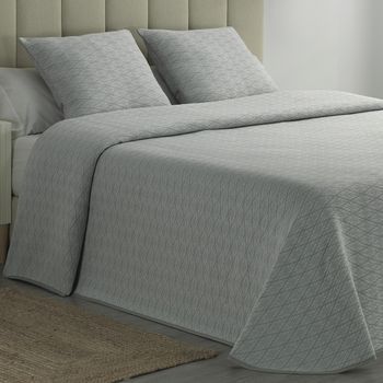 Colcha Piqué Rombos Gris Calidad Hotel Tejido Polialgodón Color Gris Talla 280x270 Cm