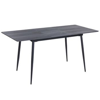 Mesa Extensible Moderna 120/160 X 80 Cm Muebles De Comedor Tablero Mdf Patas De Acero Gris Y Negro Gelanda