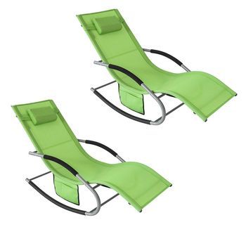 Sobuy Set 2 Tumbonas Reclinables De Jardín Exterior 150 Kg Ogs28-grx2