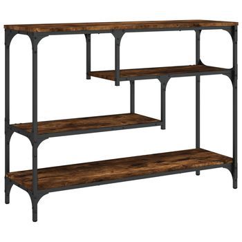 Mesa Consola | Mesa De Entrada | Mesa Auxiliar Madera De Ingeniería Roble Ahumado 100x30x75 Cm