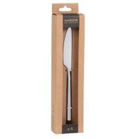 set de 4 cuchillos de acero inoxidable plateado