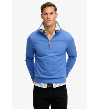 Superdry para hombre. M2014535A Sudadera Essential Pique Half Zip azul (3XL), Casual, Algodón