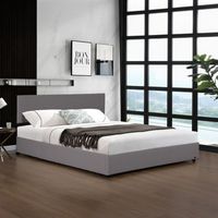 cama tapizada juva con somier abatible 160x200cm - gris corium
