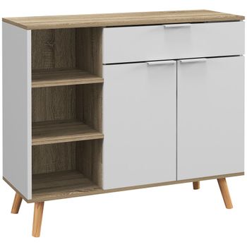 Aparador de salón 95x35x85 cm blanco