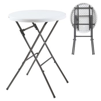 Mesa Plegable Ljusnarsberg Exterior Metal/plástico 80x110cm - Blanco [en.casa]