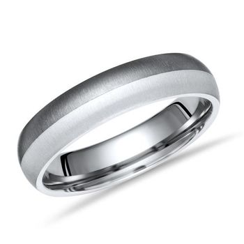 Anillo exclusivo de titanio y plata 6 mm mate
