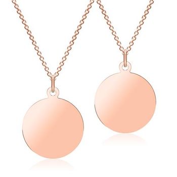 Cadenaes para socios grabados de plata 925 chapada en oro rosa