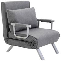 homcom sillon relax con funcion de cama 65x69x80 cm gris   aosom espana