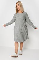 yours vestido gris suave con bolsillos mujer curvy y tallas grandes yours