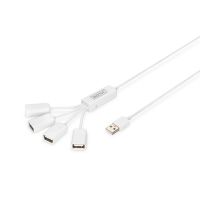 hub digitus 4 puertos usb 20 480 mbits slim spider blanco con alimentacion opcional