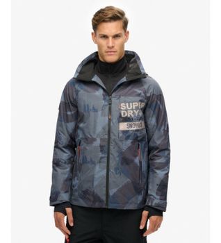 Superdry para hombre. MS110179A Chaqueta Freestyle Core azul (XL), Casual, Deportivo, Nieve, Poliéster Reciclado, Sostenible