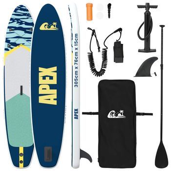 Tabla De Paddle Inflable Apex 305 X 76 X 15 Cm Azul Para Vidaxl