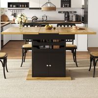 mesa de comedor extensible de 110 a 140 cm con 2 cajones y armario de almacenamiento