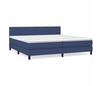 cama box spring con colchon tela azul 200x200 cm diseno plano