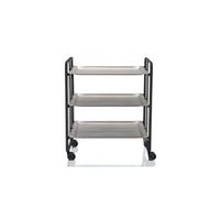 carrito auxiliar plegable bauhaus negro con ruedas r 3 niveles y 3 posicionesfresno