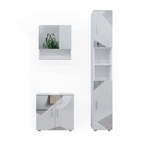 conjunto de muebles de bano irma 3 piezas con cajonera y mueble alto vicco