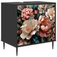 mueble de cuarto de bano borne roble negro 60 x 40 x 61 cm vidaxl