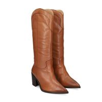 unisa botas con tacon mujer - marron talla 39