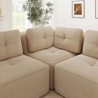 sofa esquinero modular beige de 297  177 cm tres plazas y otomana