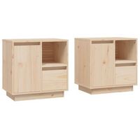 mesitas de noche 2 unidades madera maciza de pino 50x34x50 cm