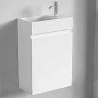 mueble de bano suspendido con lavabo 40 cm blanco brillante - lomazoo malibu
