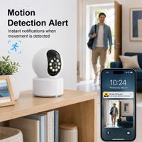 camara de seguridad wifi para interiores con vision nocturna a todo color audio bidireccional deteccion de movimiento 100    camara inteligente de gran angular para el hogar