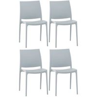 set de 4 sillas apilables maya plastico gris claro 50x44x81 cm clp