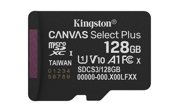 MICROSD KINGSTON 128GB CL10 CANVAS SELECT PLUS