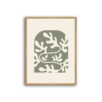 Cuadro de madera de roble natural, impresión en papel, 43x33x3cm