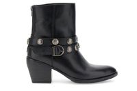 botines de piel con tobillera black 37