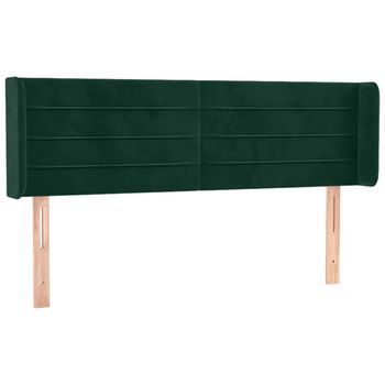 Cabecero De Terciopelo Verde Oscuro 147x16x78/88 Cm Vidaxl
