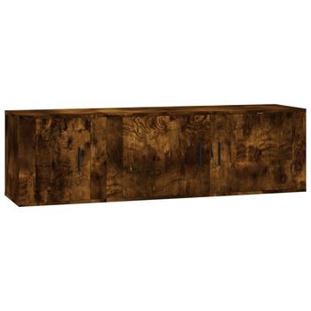 Set De Muebles De Tv 2 Pzas Madera Contrachapada Roble Ahumado Vidaxl