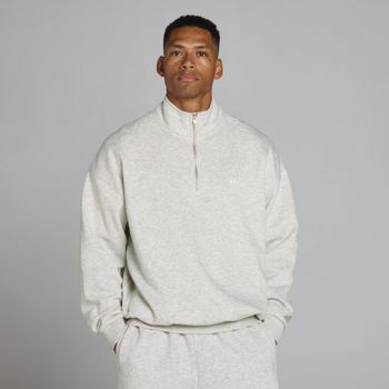 MP Men's Rest Day Oversized 1/4 Zip - Light Grey Marl - XL