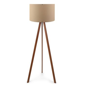 Lámpara de pie de mdf y pvc marrón beige ø38 cm