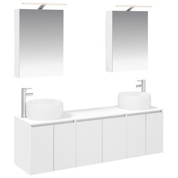 Juego De Muebles De Baño 5 Uds. Blanco Madera De Ingeniería Vidaxl