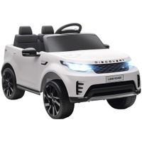 aiyaplay coche electrico para ninos con licencia land rover con faros led claxon y control remoto 105x685x58 cm blanco