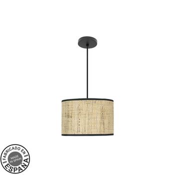 Colgante moda 1xe27 negro/cañizo oscuro regx30x30