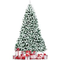 arbol de navidad de pino artificial con bisagras de nieve costway 137 x 137 x 225 cm