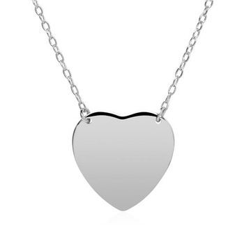 Cadena corazón de plata 925 grabable