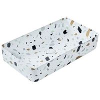 lavabo de encimera bano ceramica efecto terrazo rectangular blanco 51 x 34 cm nules