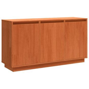 Aparador Roble Marrón 111 X 34 X 60 Cm Madera De Pino Macizo Vidaxl