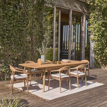Conjunto De Muebles De Jardín De Teca Maciza Extensible 6/8 pers.