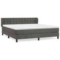 cama tapizada 203x183x88 cm terciopelo - gris