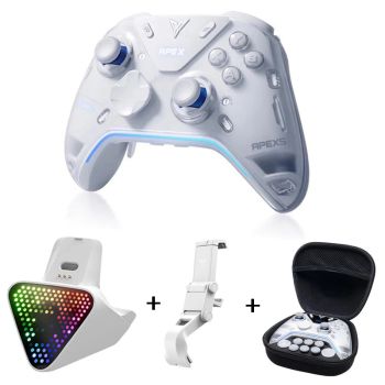 Controlador Flydigi APEX 5 Elite con retroalimentación háptica, iluminación RGB, gamepad inalámbrico Bluetooth para PC/S