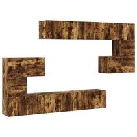 set de muebles de tv 10 pzas madera contrachapada roble ahumado vidaxl