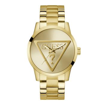 Guess Reloj Hombre Caja De Acero Reciclado Pulsera Acero De Color Dorado Resistente Al Agua 5 Atm Gw0782g1
